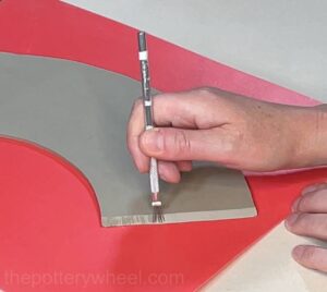 Scoring Pattern Slab How to Make a Wide Rimmed Slab Mug By Hand