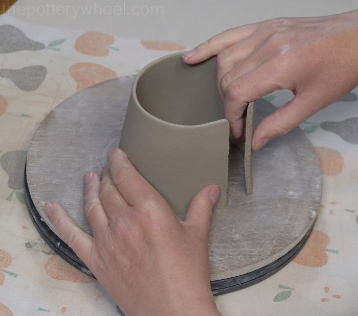 shaping the bellied slab mug