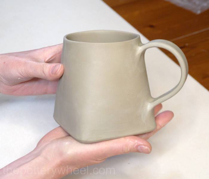 the finished square bottomed slab mug