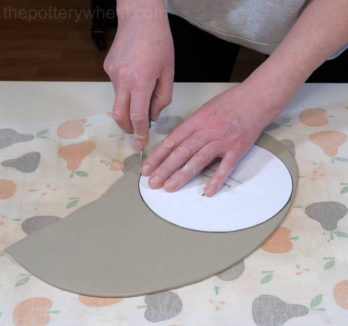 cutting out the base of the bowl