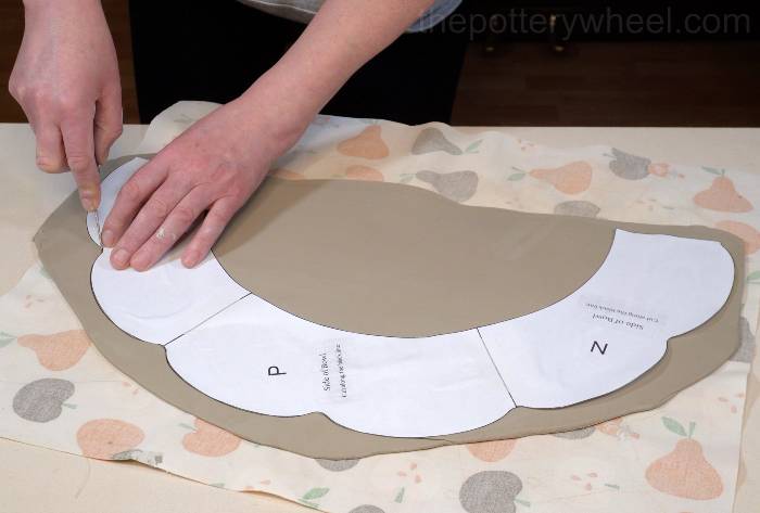 cutting out the slab for the side of the bowl