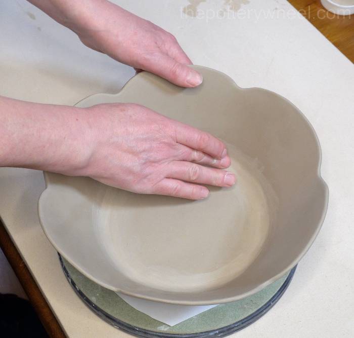 smoothing out the coil in the bowl