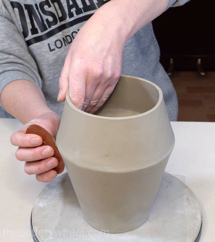 tidying up the outside join on the jug