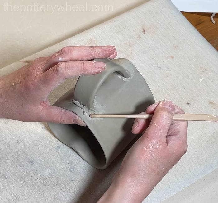 blending the clay coil