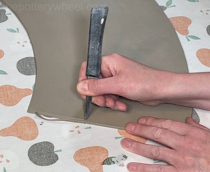 bevelling the edge of the slab