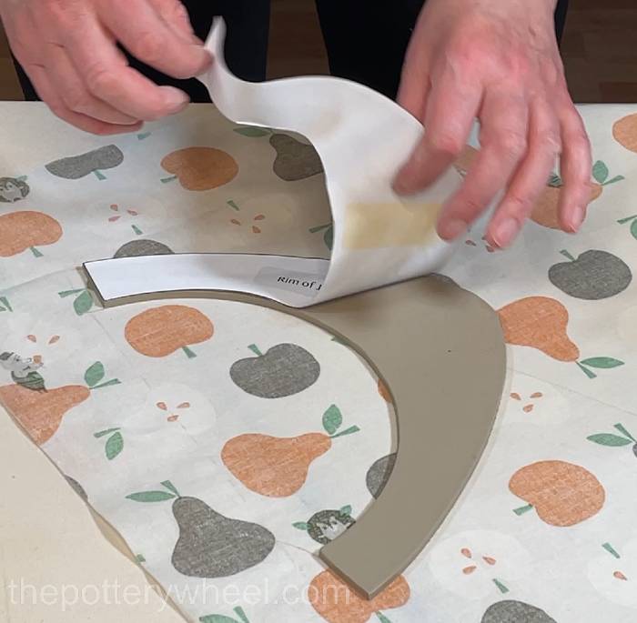 peeling of the flower jug rim template