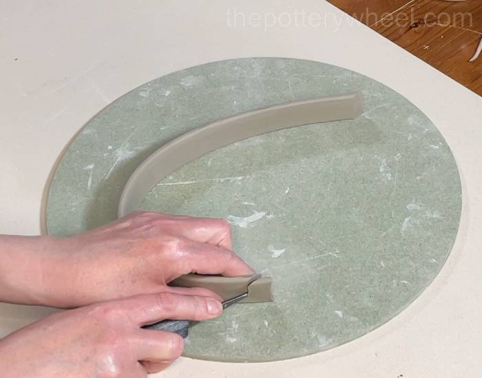trimming the jug handle to length