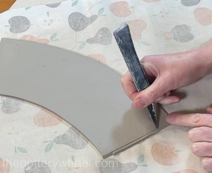 Bevelling the edge of the slab
