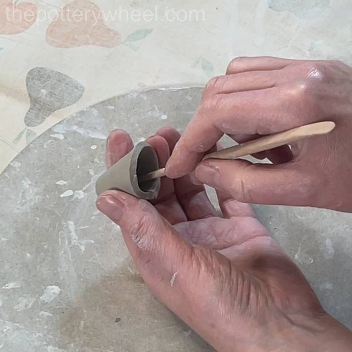 Blending the inside of the spout