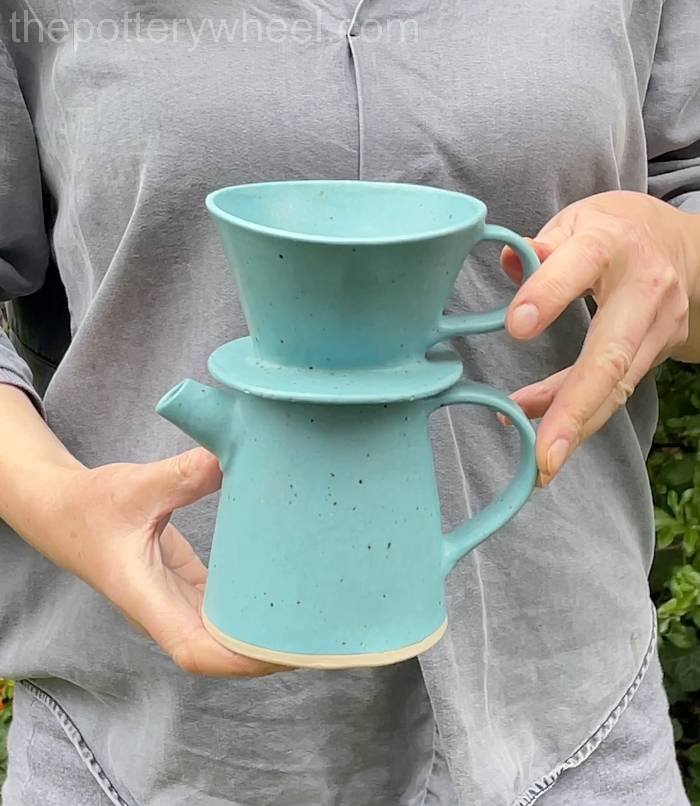 Glazed pour over coffee dripper set