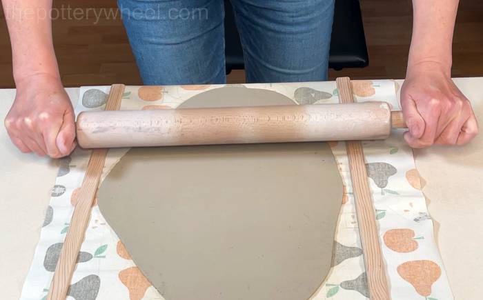 Rolling a slab for the pour-over coffee dripper jug