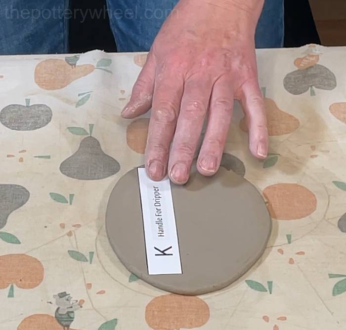 Template K for the clay handle