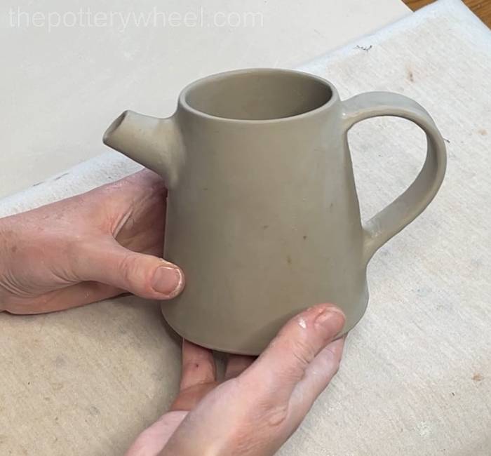 The finished clay pour-over coffee dripper jug