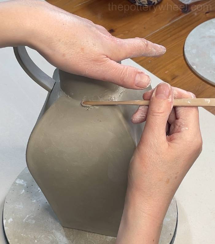 Blending the neck on the outside