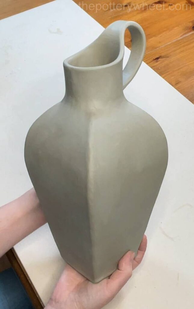 Finished greenware petal-shaped vase