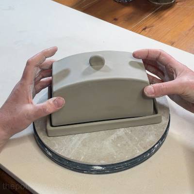 checking the fit of the butter dish