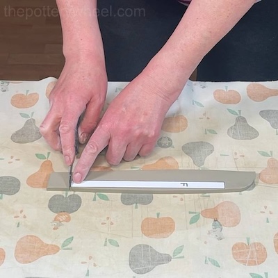 cutting out the long side of the butter dish base