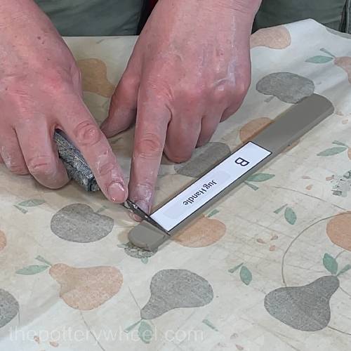 Cutting out the handle for the lemon squeezer