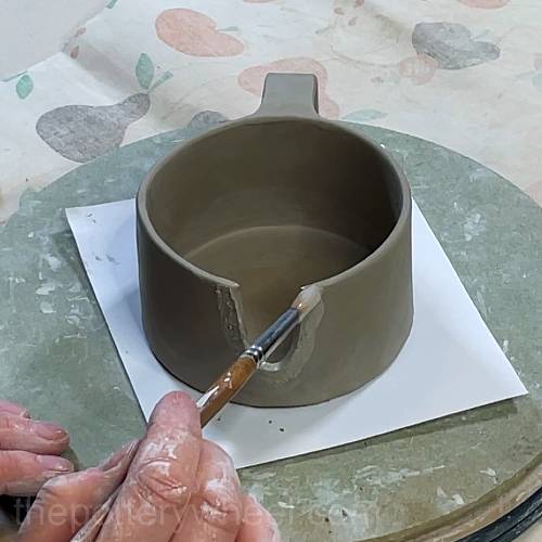 Slip where the spout is attached